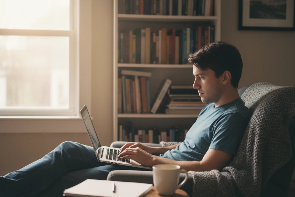 Profesional trabajando directamente en la optimización de una web WordPress, sin adornos ni artificios.